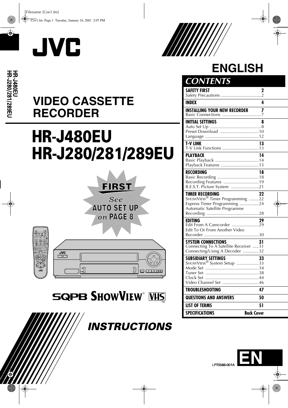 JVC HR-J480EU  EN User Manual | 52 pages