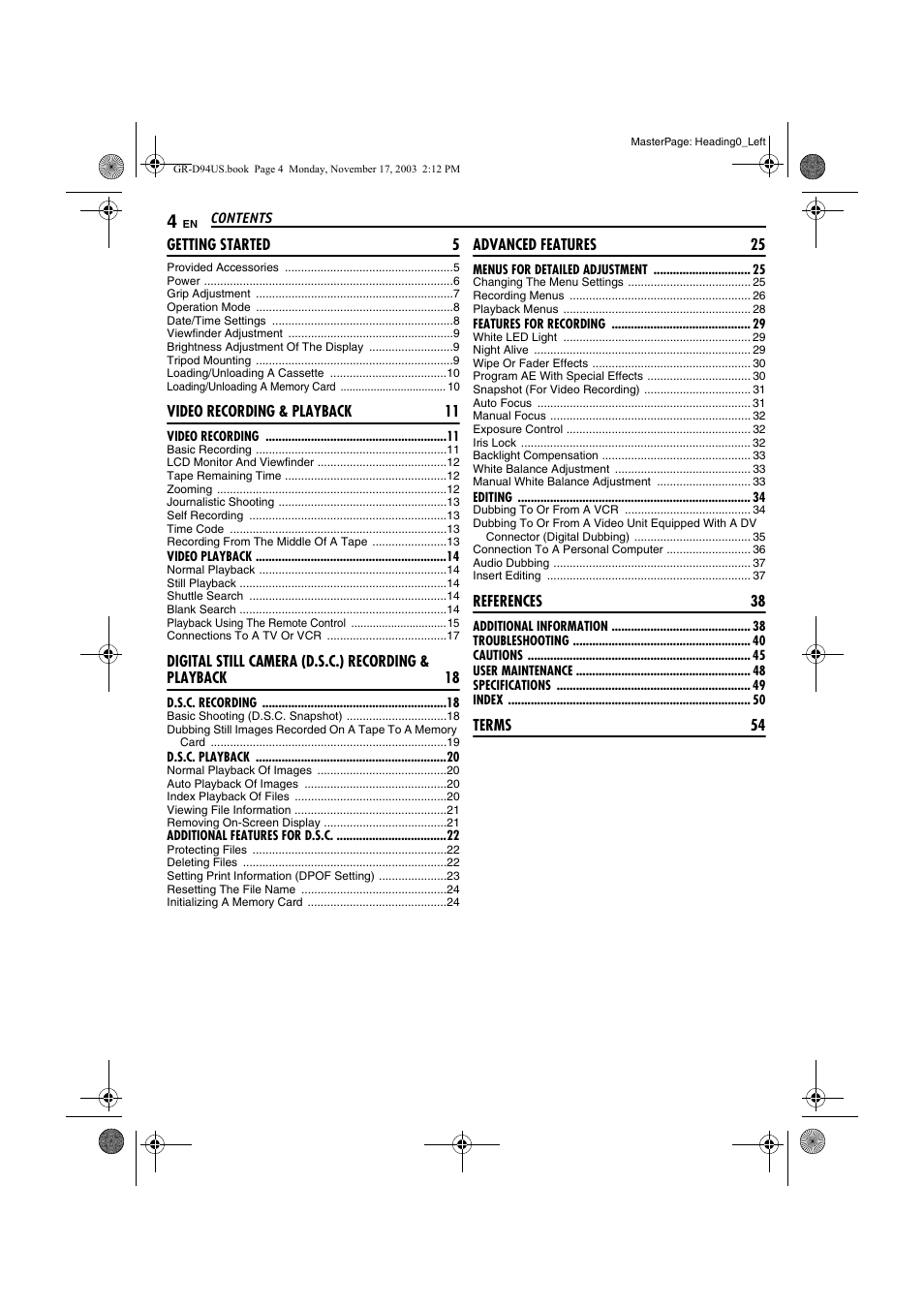 JVC GR-D74 User Manual | Page 4 / 56