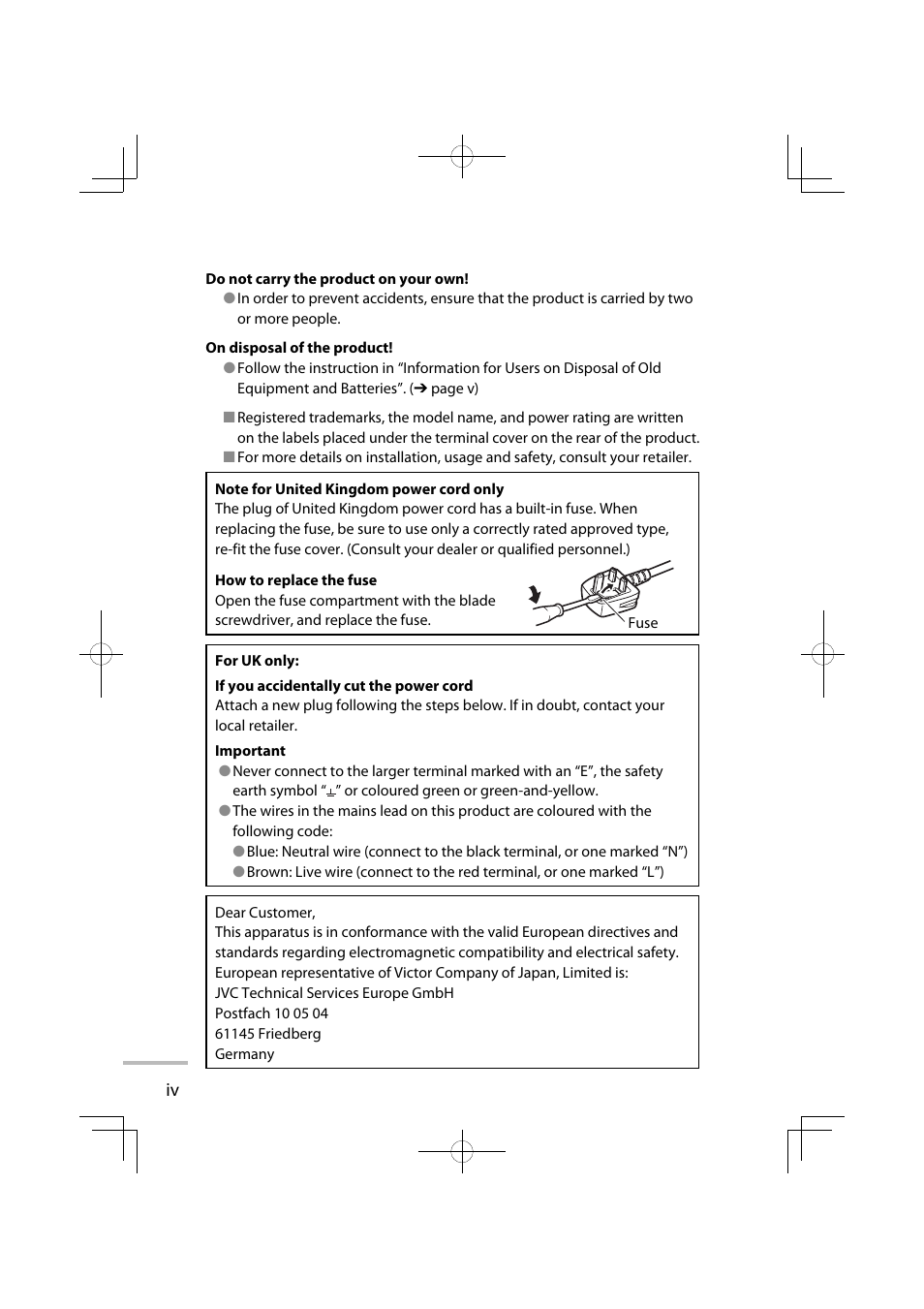 JVC LT-42WX70EU User Manual | Page 4 / 204