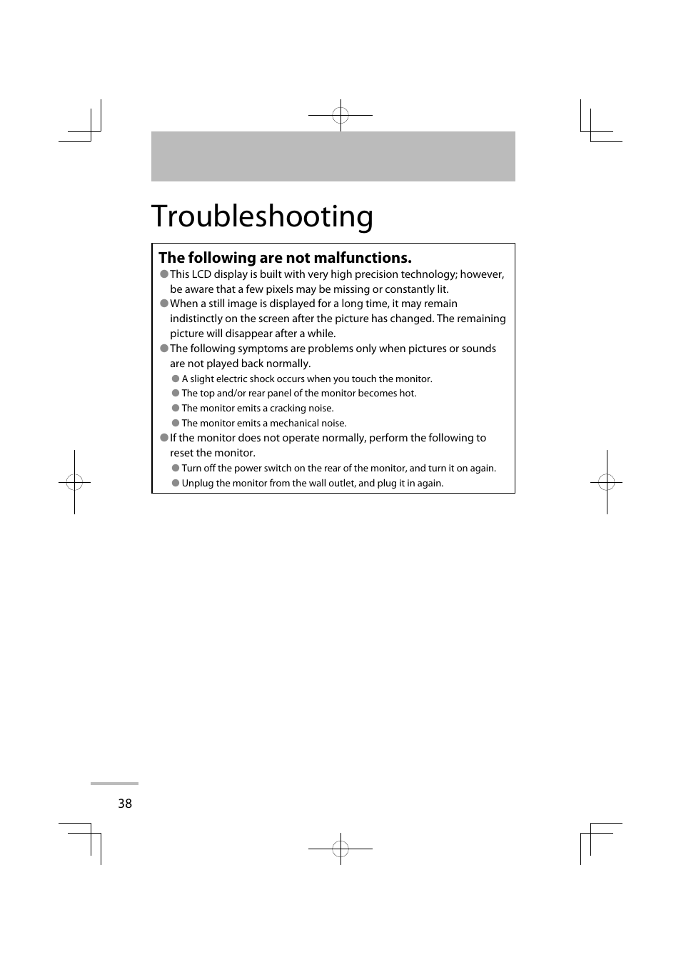 Troubleshooting, The following are not malfunctions | JVC LT-42WX70EU User Manual | Page 56 / 204