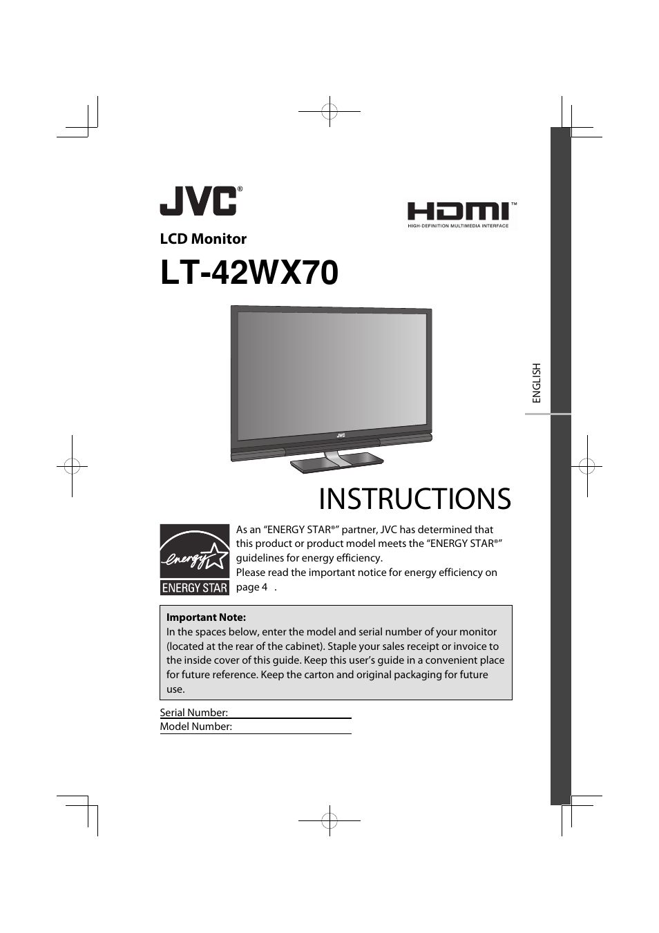 Lt-42wx70, Instructions | JVC LT-42WX70EU User Manual | Page 69 / 204