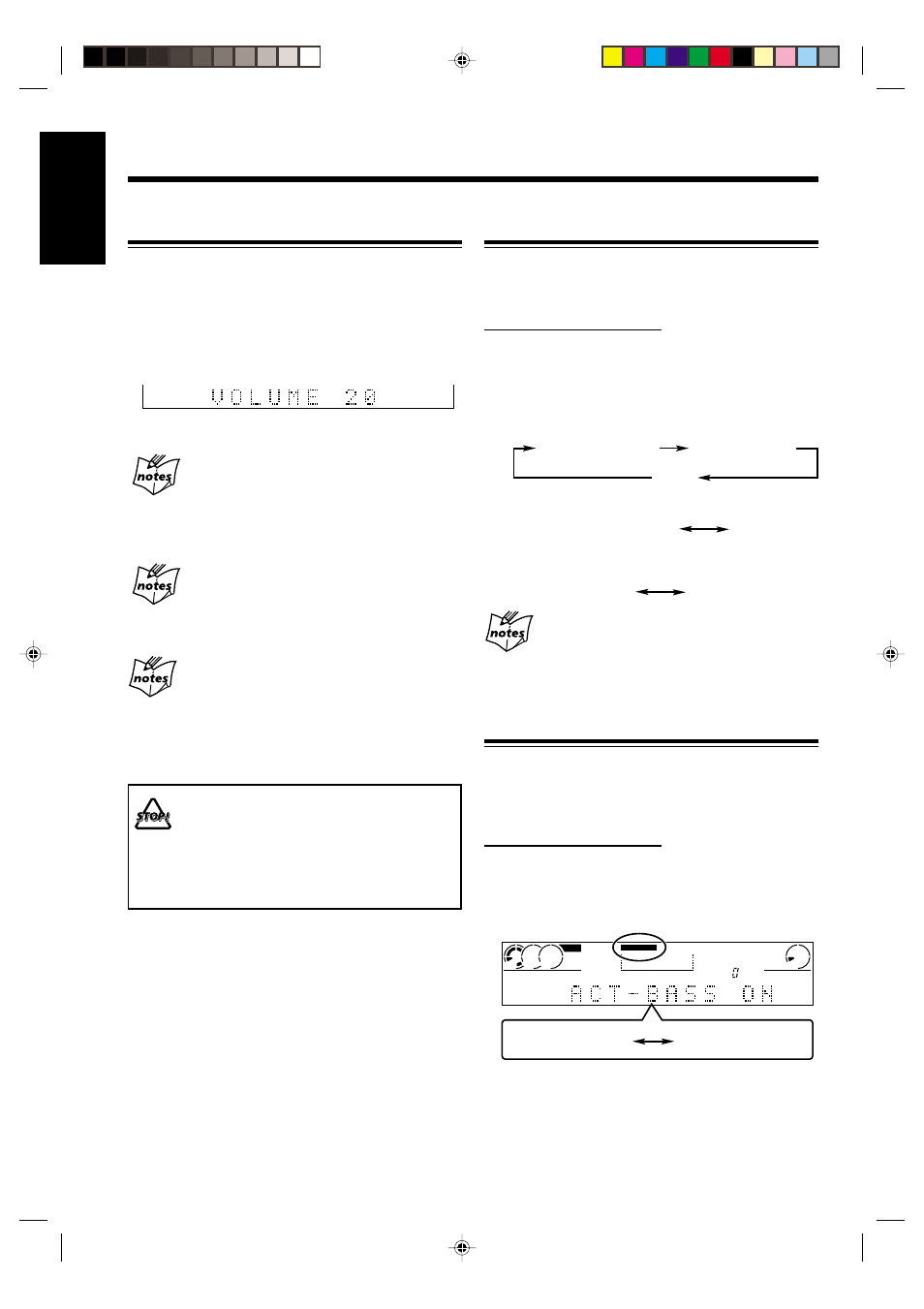 English adjusting the volume, Changing the display information, Reinforcing the bass sound | JVC NX-CDR7 User Manual | Page 18 / 58