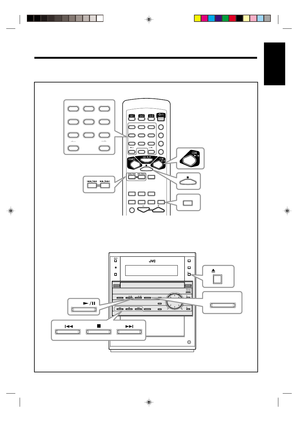 Playing back a disc on cd recorder, English, Compact | Digital audio, Cdr finalize | JVC NX-CDR7 User Manual | Page 29 / 58