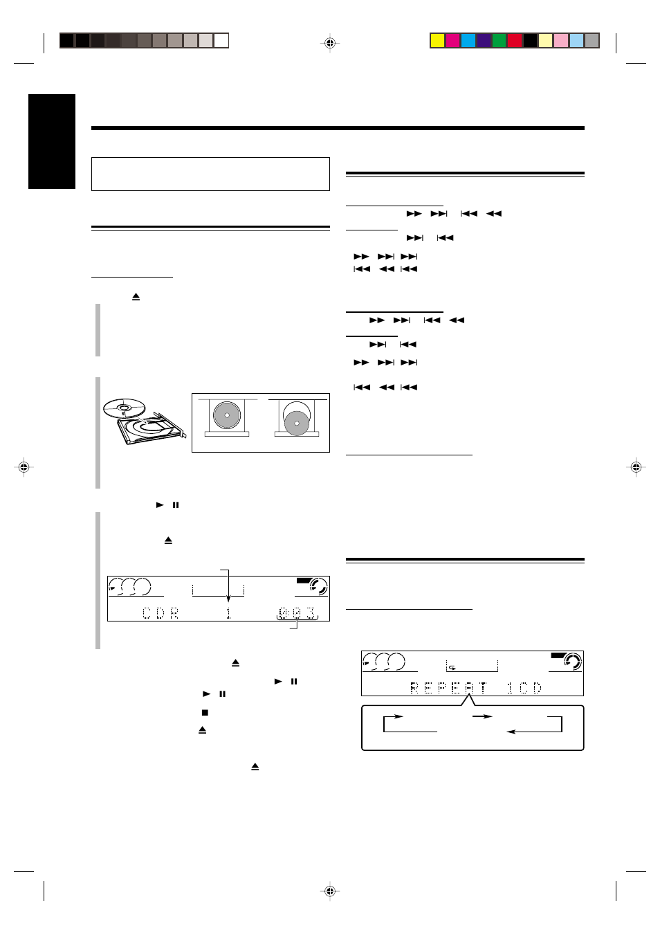 English, Playing back a disc—normal play, Basic disc operations | Repeating tracks—repeat play | JVC NX-CDR7 User Manual | Page 30 / 58