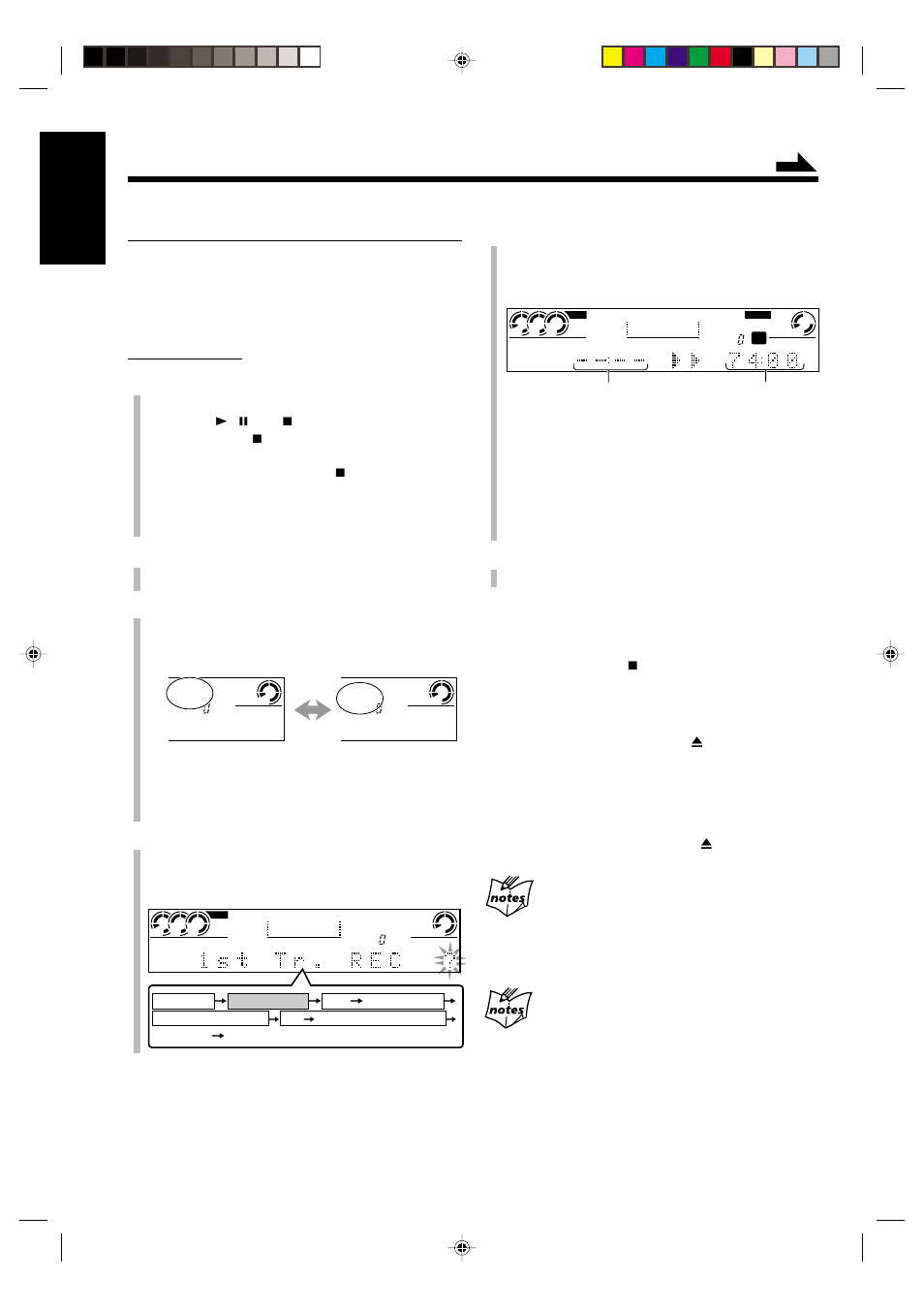 English, First track recording, Using the rec mode button only | JVC NX-CDR7 User Manual | Page 38 / 58