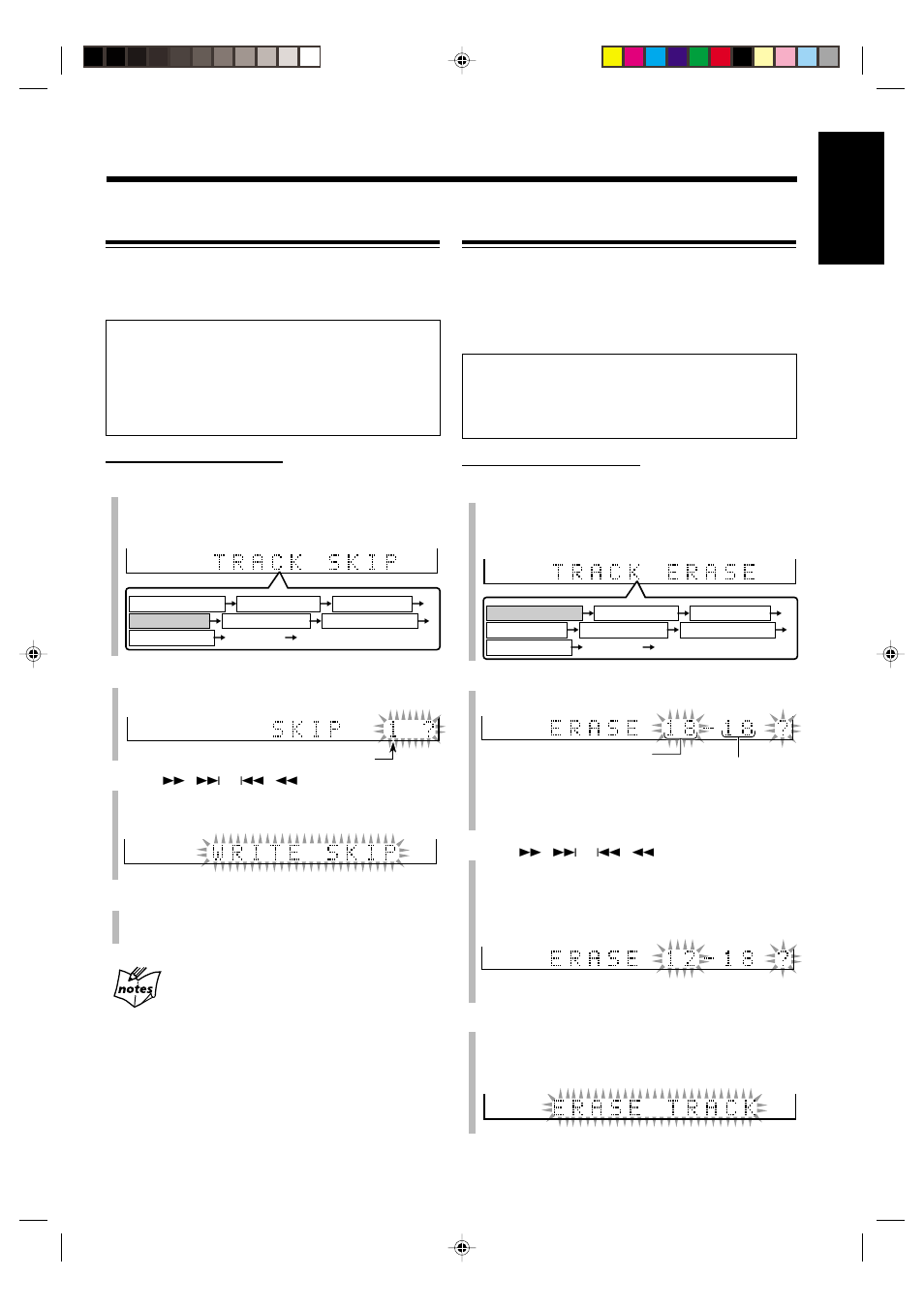 English, Erasing tracks (only for cd-rw), Recording skip marks onto a cd-r/cd-rw | JVC NX-CDR7 User Manual | Page 45 / 58