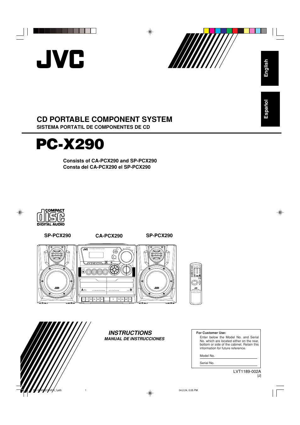 JVC PC-X290 User Manual | 48 pages