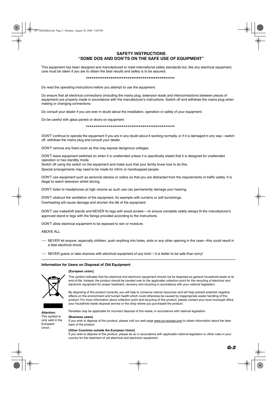 JVC RV-NB20B User Manual | Page 3 / 24