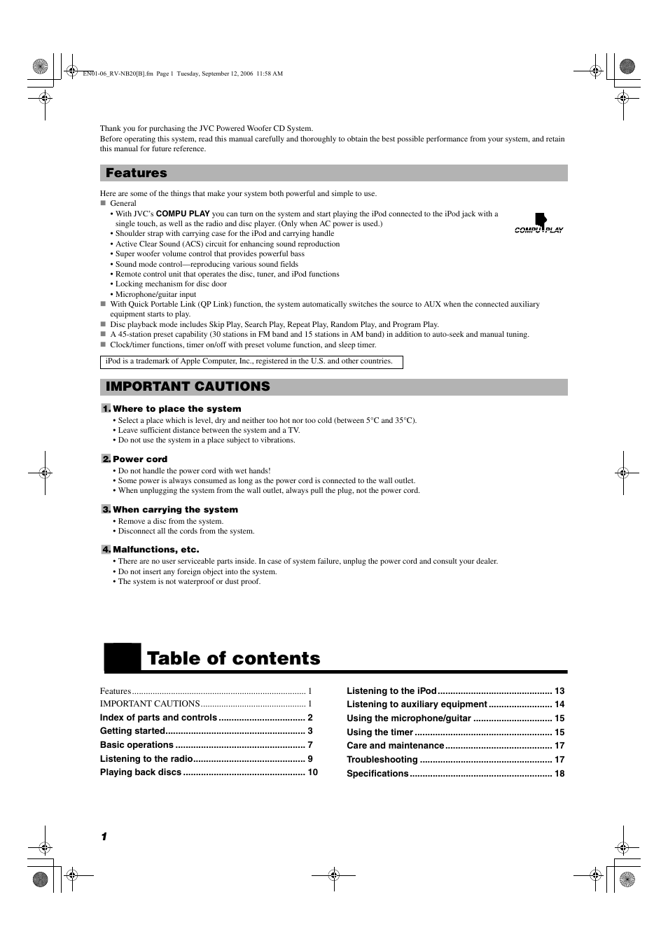 JVC RV-NB20B User Manual | Page 4 / 24