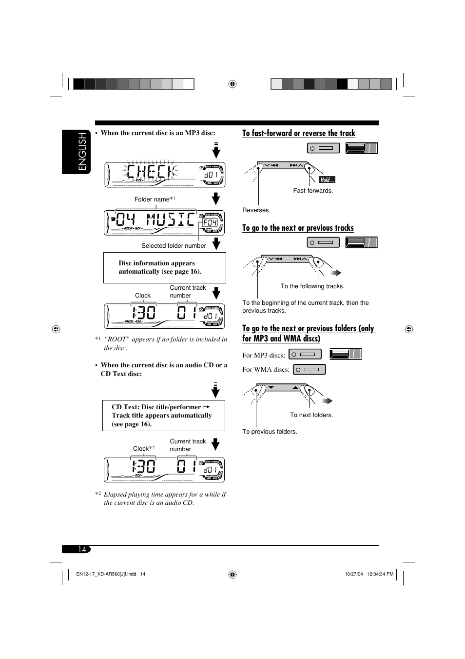 English | JVC KD-AR560 User Manual | Page 14 / 105