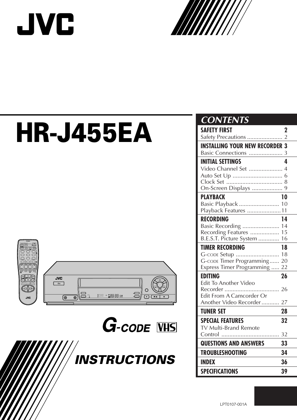 JVC HR-J455EA User Manual | 40 pages