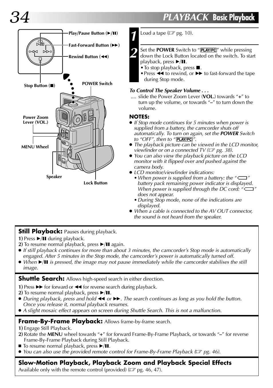 Playback, Basic playback | JVC LYT0633-001A User Manual | Page 34 / 76