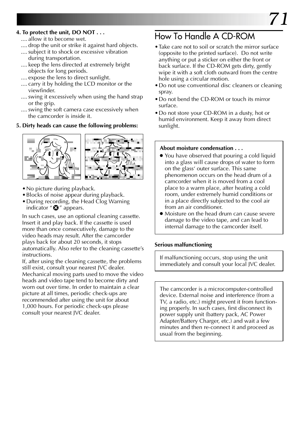 How to handle a cd-rom | JVC LYT0633-001A User Manual | Page 71 / 76