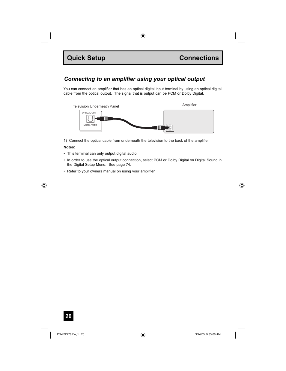 Quick setup connections | JVC 0305TNH-II-IM User Manual | Page 20 / 92