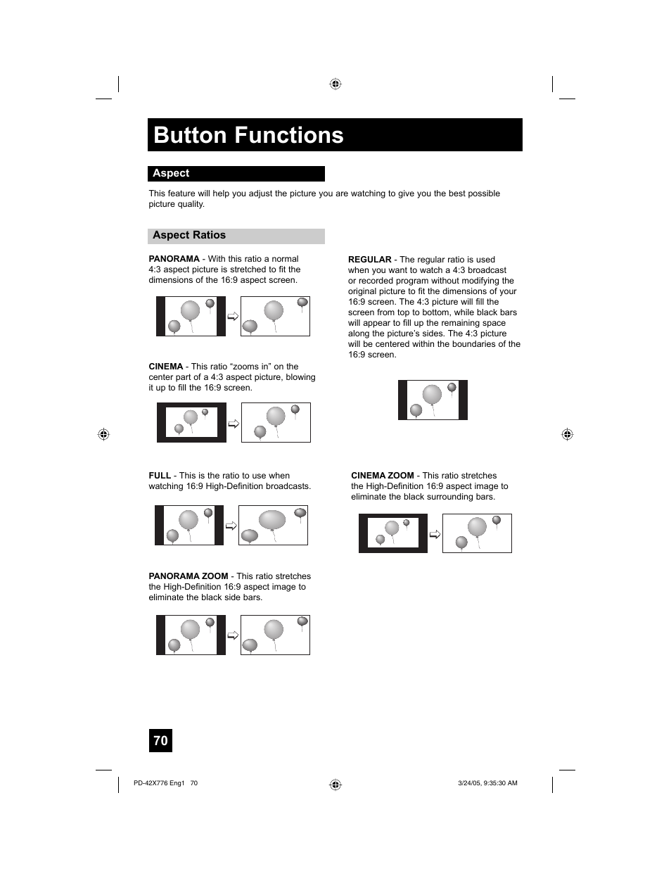 Button functions | JVC 0305TNH-II-IM User Manual | Page 70 / 92