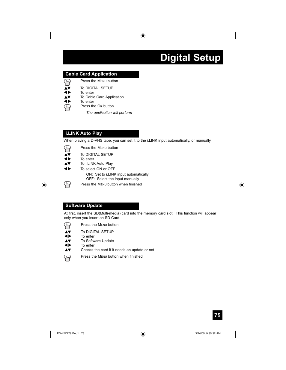 Digital setup | JVC 0305TNH-II-IM User Manual | Page 75 / 92
