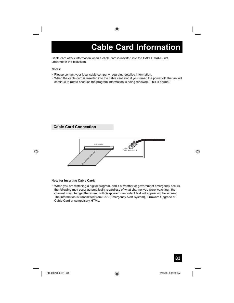 Cable card information | JVC 0305TNH-II-IM User Manual | Page 83 / 92