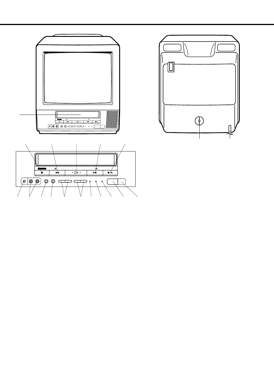 Location of controls, Rear front, Description of controls | Front, Rear | JVC TV 13142 User Manual | Page 10 / 54