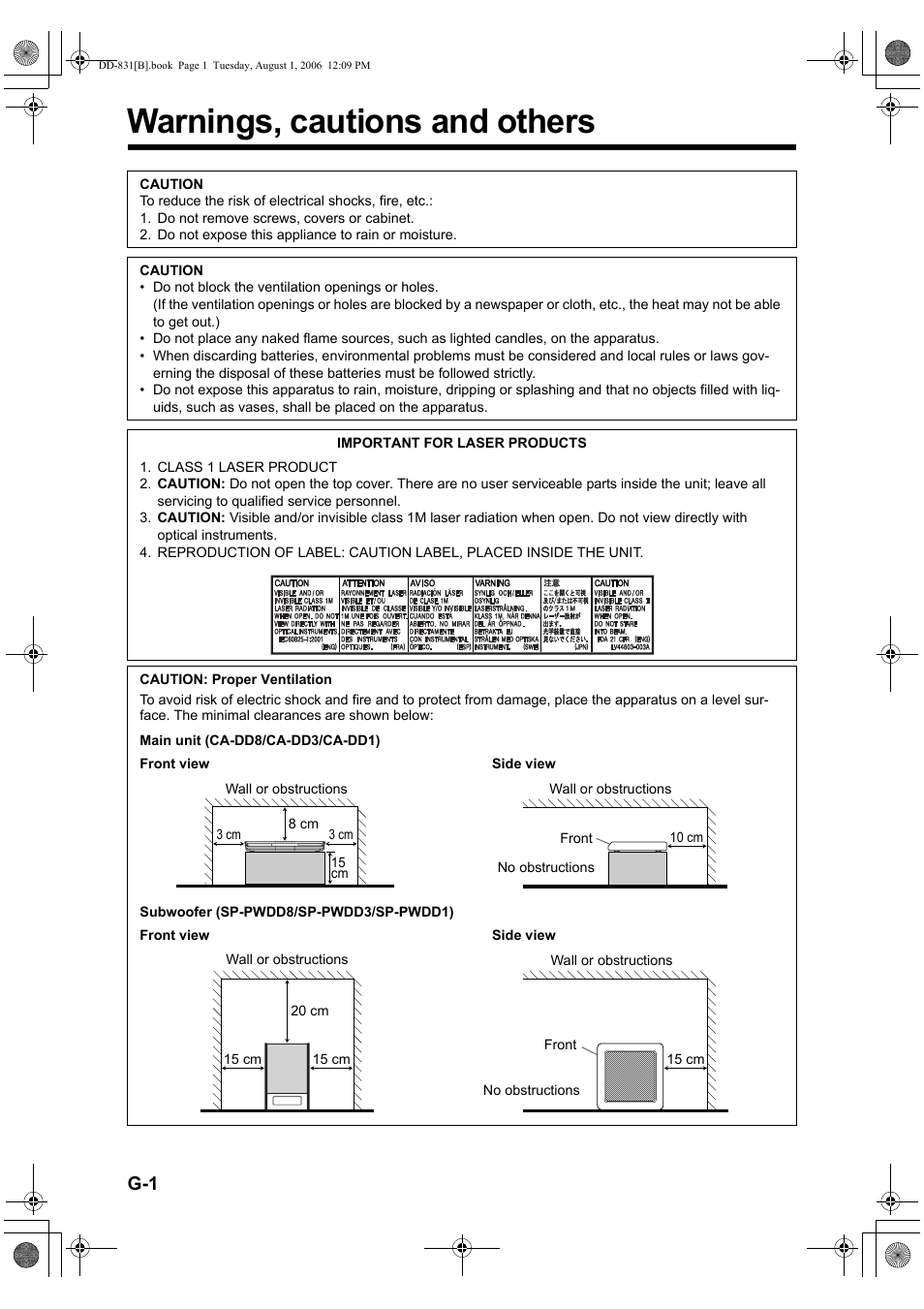 Warnings, cautions and others | JVC DD-1 User Manual | Page 2 / 64