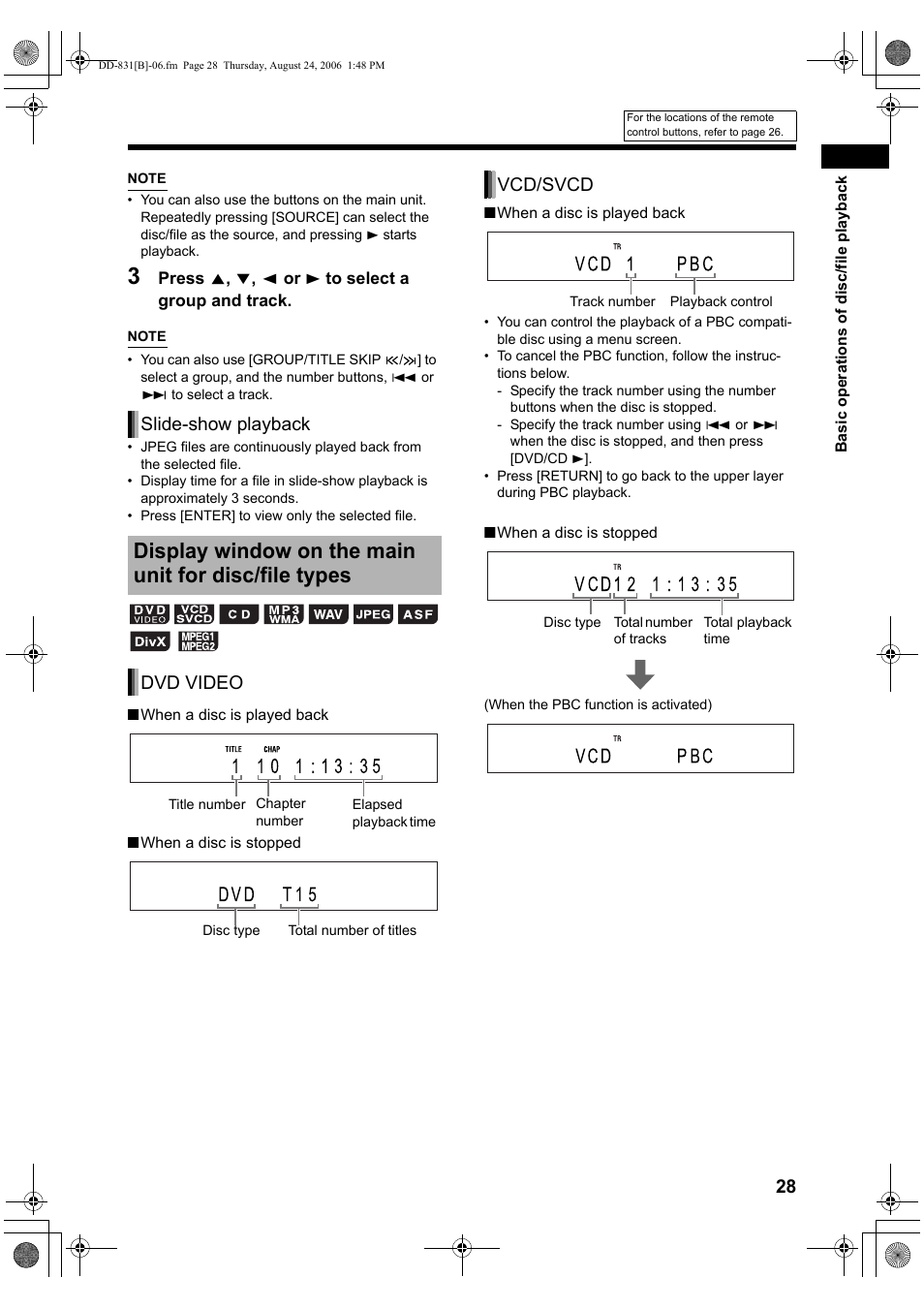 Slide-show playback dvd video, Vcd/svcd | JVC DD-1 User Manual | Page 33 / 64