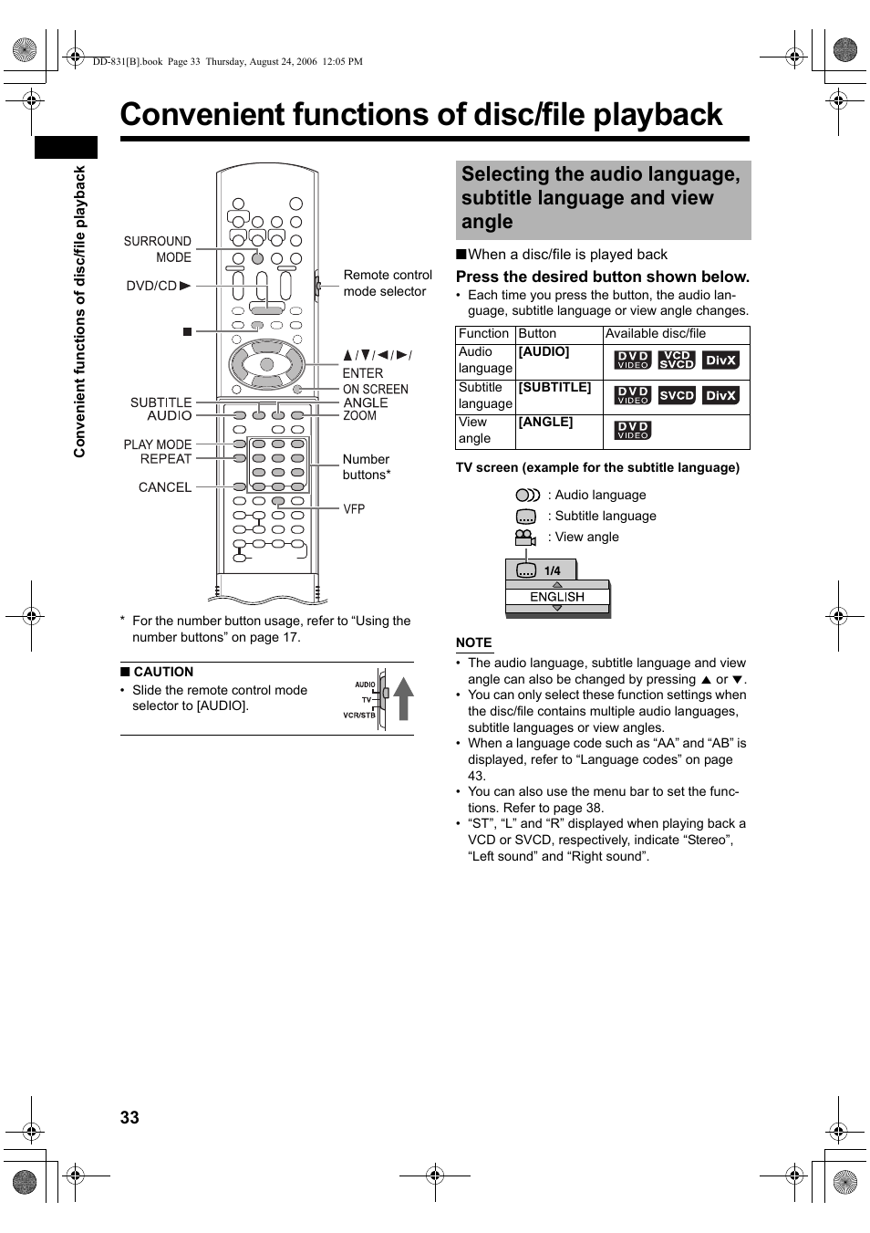 Convenient functions of disc/file playback | JVC DD-1 User Manual | Page 38 / 64