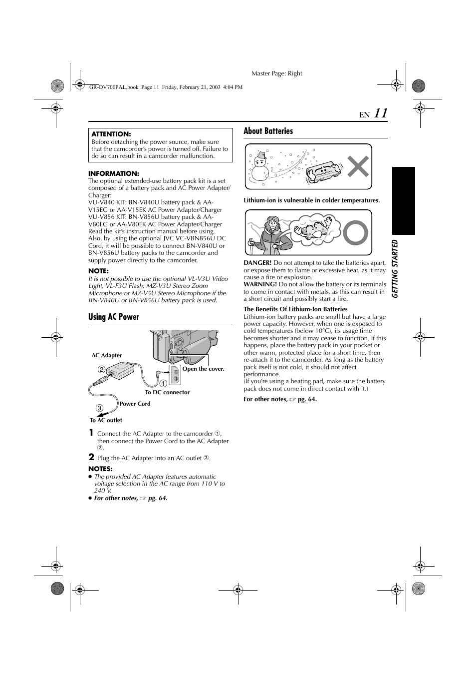JVC GR-DV700  EN User Manual | Page 11 / 84