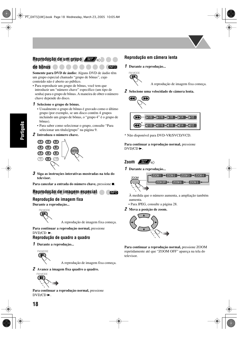 Reprodução de um grupo, De bônus, Reprodução de imagem especial | JVC DX-T5 User Manual | Page 114 / 145