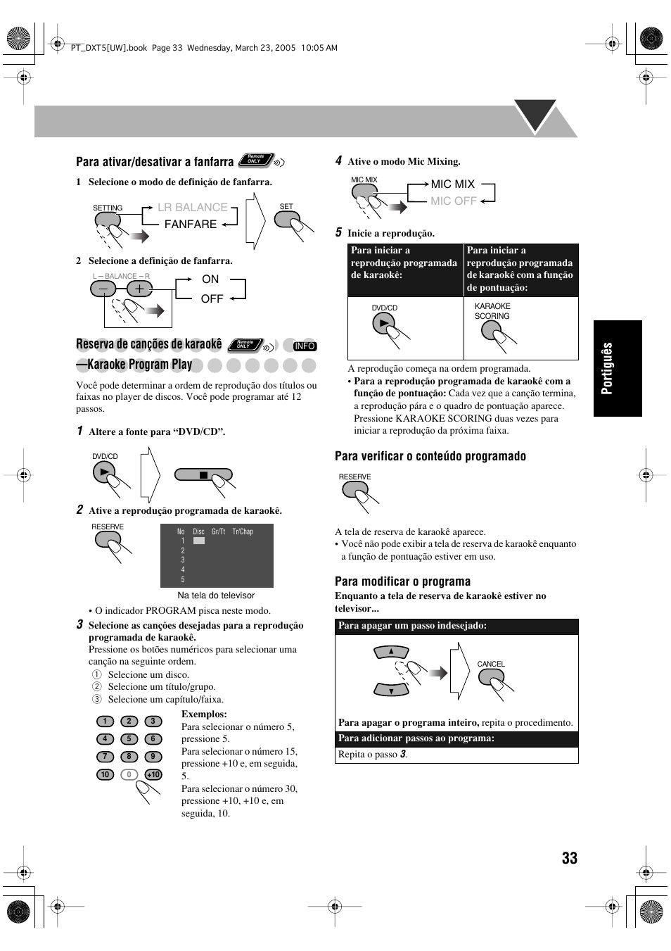 Reserva de canções de karaokê, Karaoke program play | JVC DX-T5 User Manual | Page 129 / 145