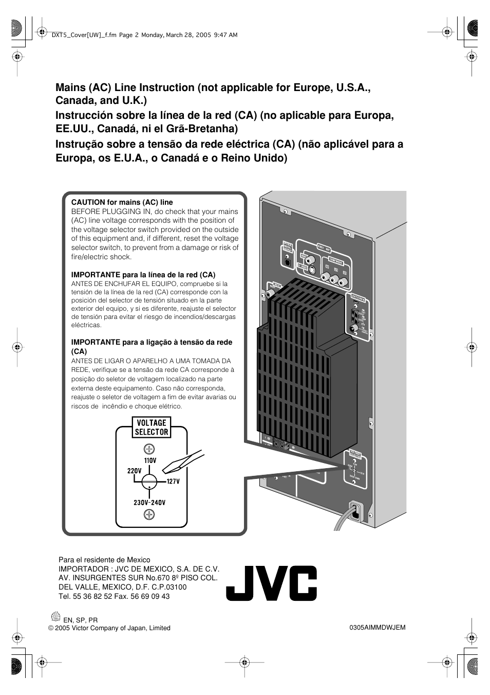 JVC DX-T5 User Manual | Page 144 / 145
