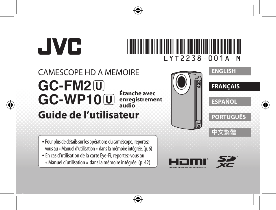 Français, Gc-fm2 gc-wp10, Guide de l’utilisateur | JVC 0810YMH-AL-VM User Manual | Page 10 / 45