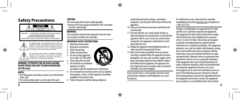 Safety precautions | JVC 0810YMH-AL-VM User Manual | Page 2 / 45