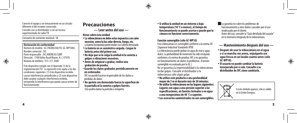 Precauciones | JVC 0810YMH-AL-VM User Manual | Page 21 / 45