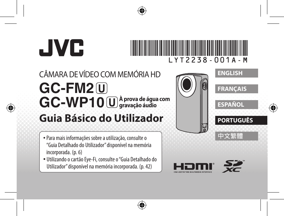 Português, Gc-fm2 gc-wp10, Guia básico do utilizador | JVC 0810YMH-AL-VM User Manual | Page 28 / 45