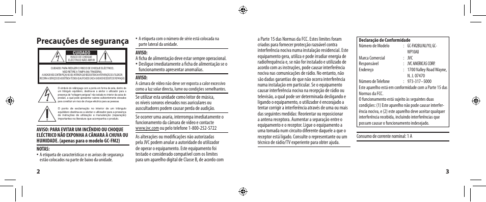 Precauções de segurança | JVC 0810YMH-AL-VM User Manual | Page 29 / 45