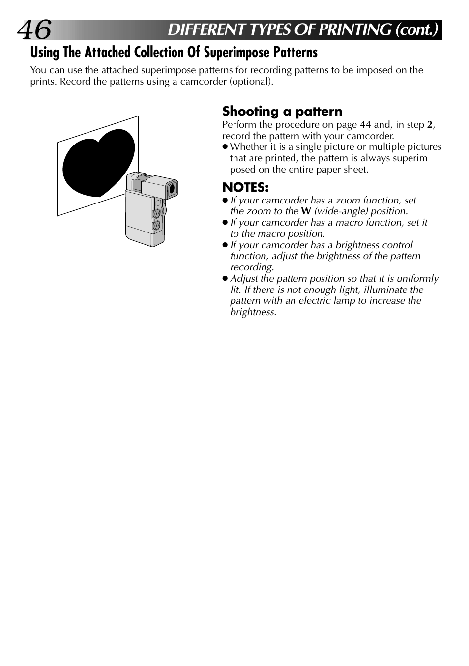 Different types of printing (cont.) | JVC GV-PT2 User Manual | Page 47 / 75