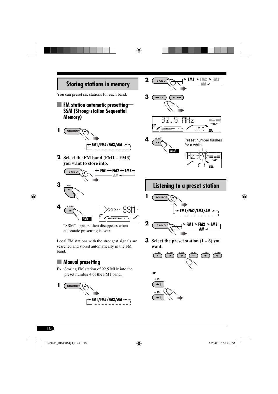 Listening to a preset station | JVC KD-G814 User Manual | Page 10 / 34