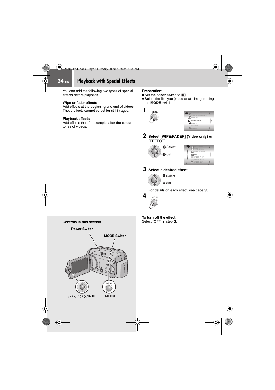 Playback with special effects | JVC Everio GZ-MG36E/EK User Manual | Page 34 / 72