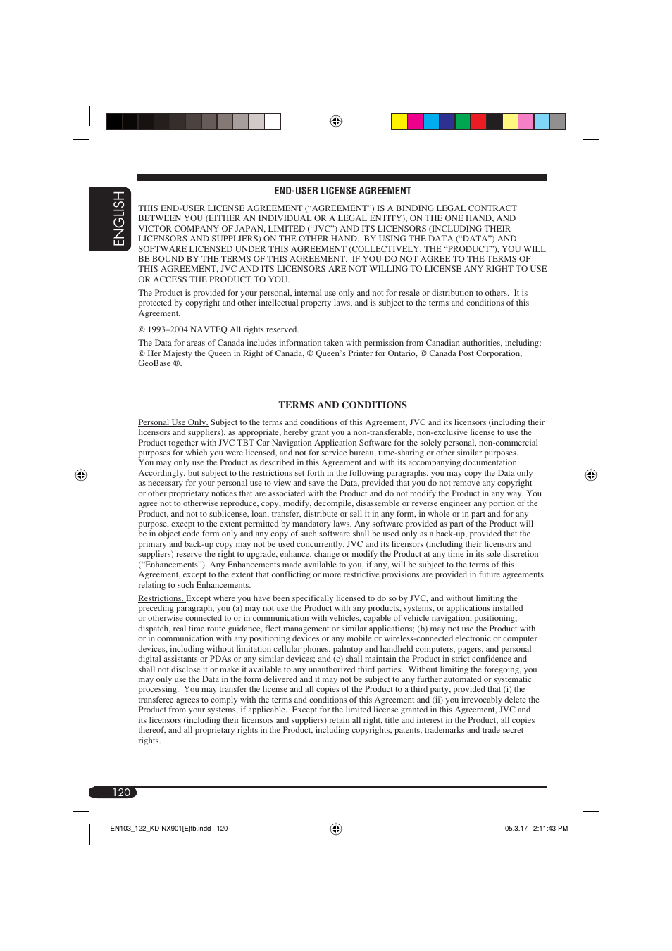 English | JVC KD-NX901 User Manual | Page 120 / 129