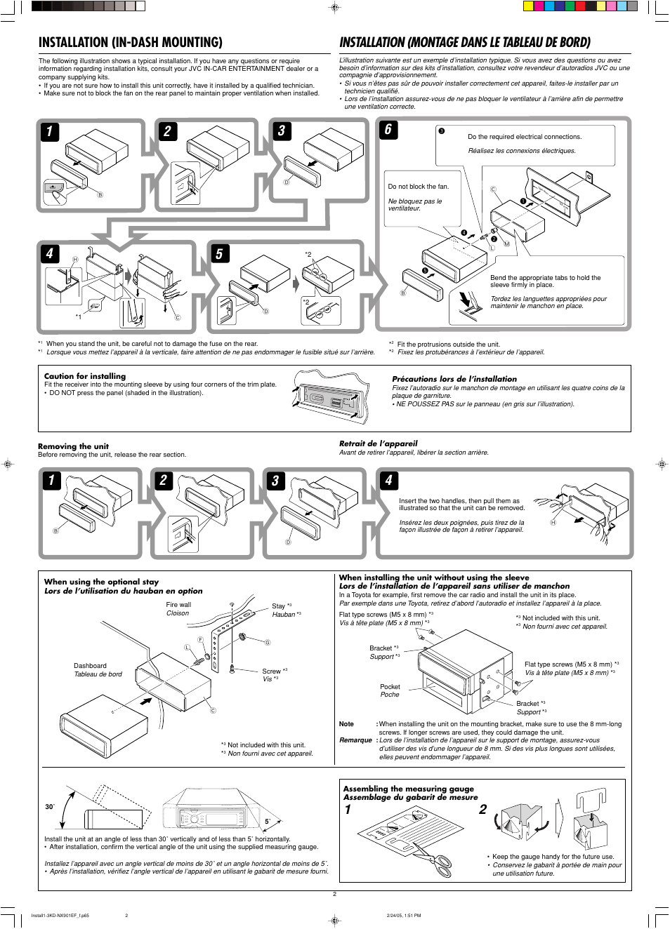 Installation, Installation (in-dash mounting) | JVC KD-NX901 User Manual | Page 125 / 129