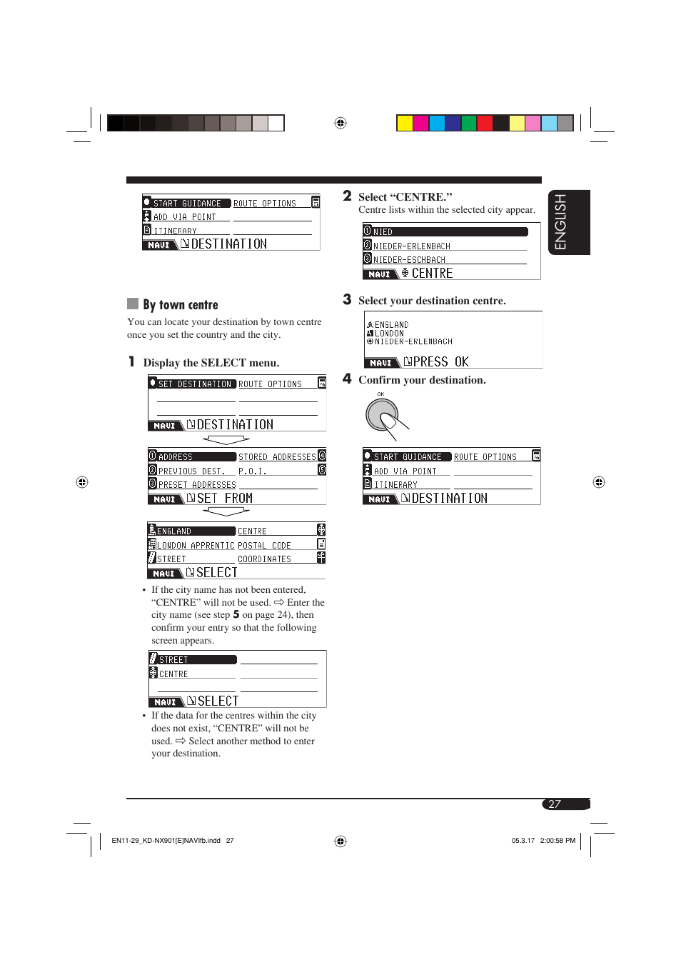 English 2, By town centre | JVC KD-NX901 User Manual | Page 27 / 129