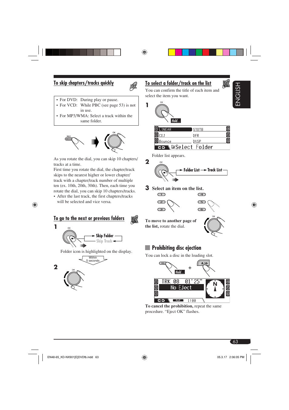 English, Prohibiting disc ejection | JVC KD-NX901 User Manual | Page 63 / 129