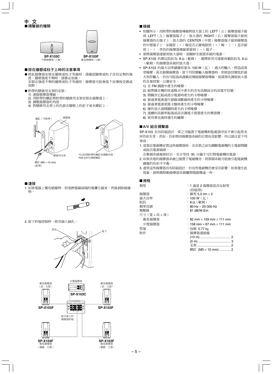 JVC SP-X103C User Manual | Page 5 / 6