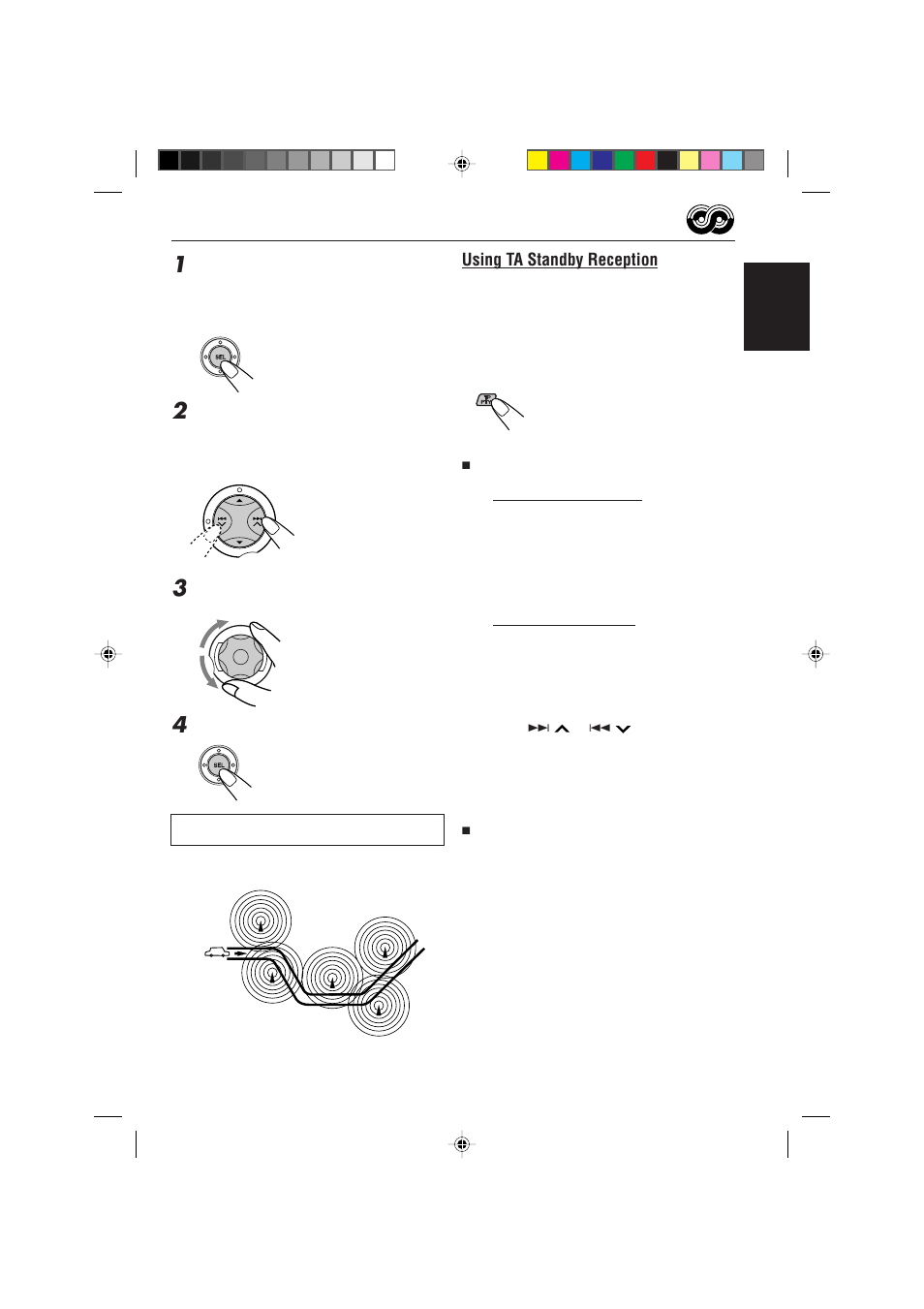 Using ta standby reception | JVC GET0087-001A User Manual | Page 13 / 45