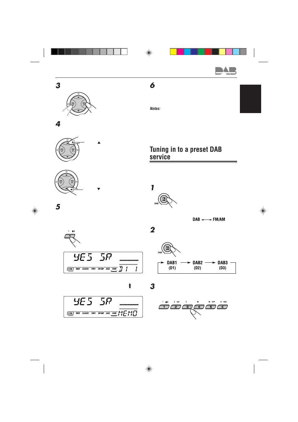 Tuning in to a preset dab service | JVC GET0087-001A User Manual | Page 35 / 45