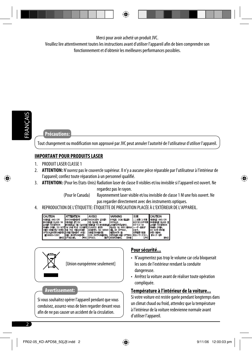 Français | JVC KD-APD58 User Manual | Page 46 / 68