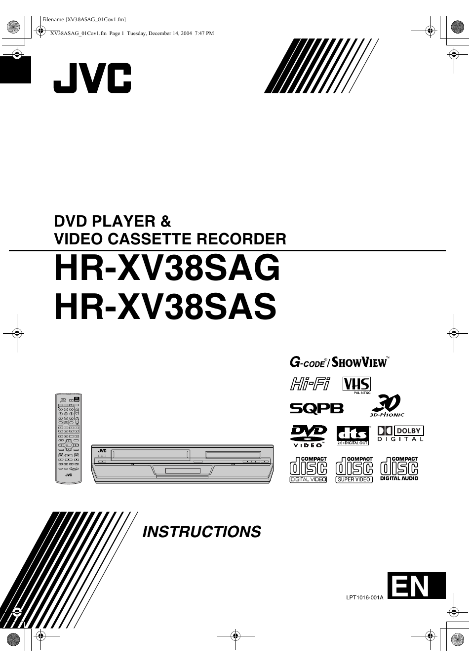 JVC HR-XV38SAG User Manual | 72 pages