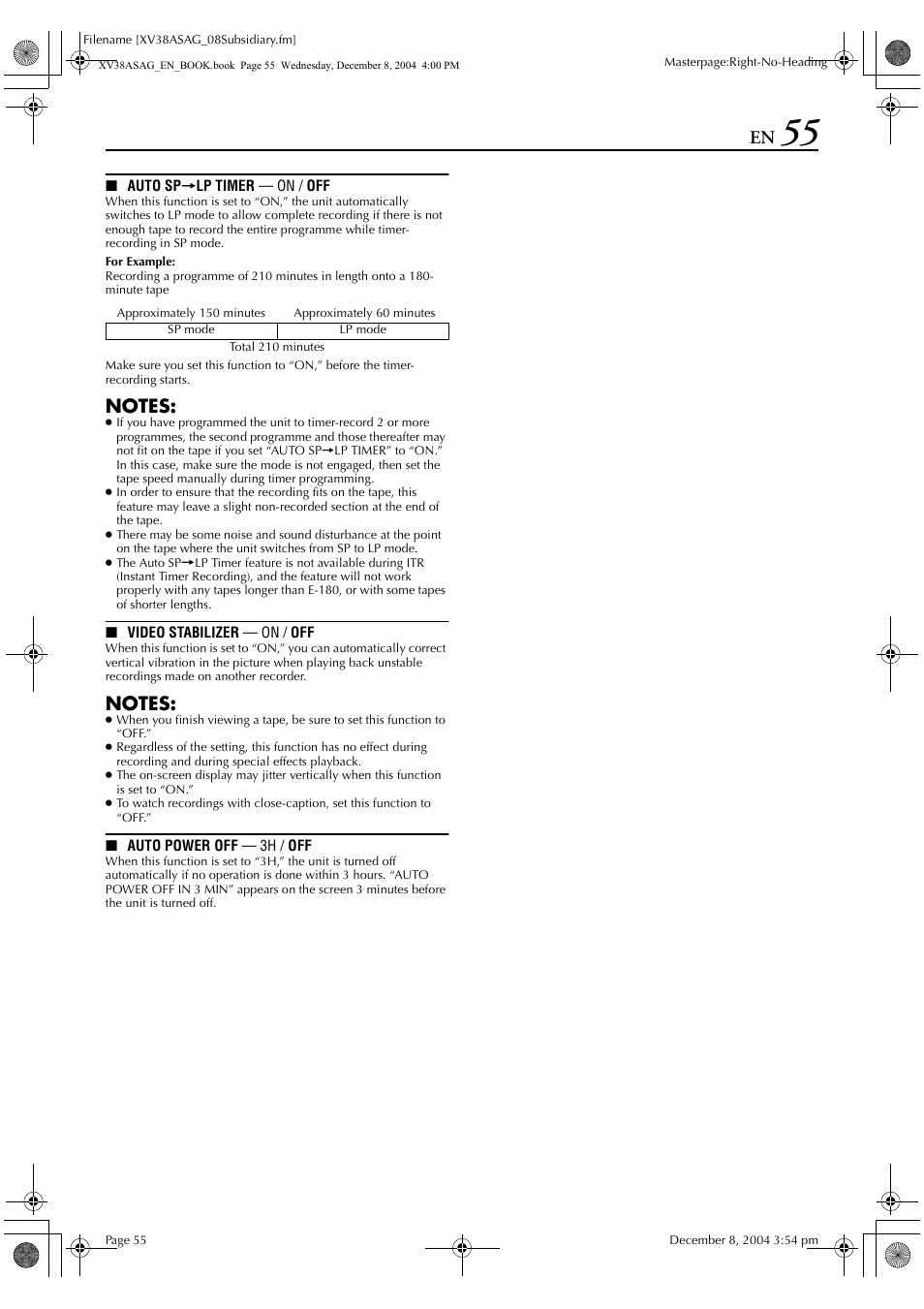 JVC HR-XV38SAG User Manual | Page 55 / 72