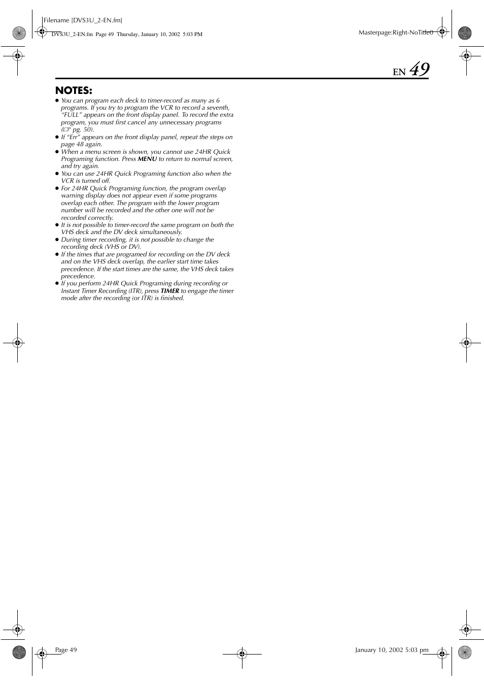 JVC HR-DVS3U User Manual | Page 49 / 88