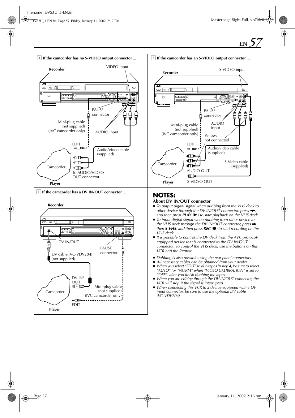 JVC HR-DVS3U User Manual | Page 57 / 88