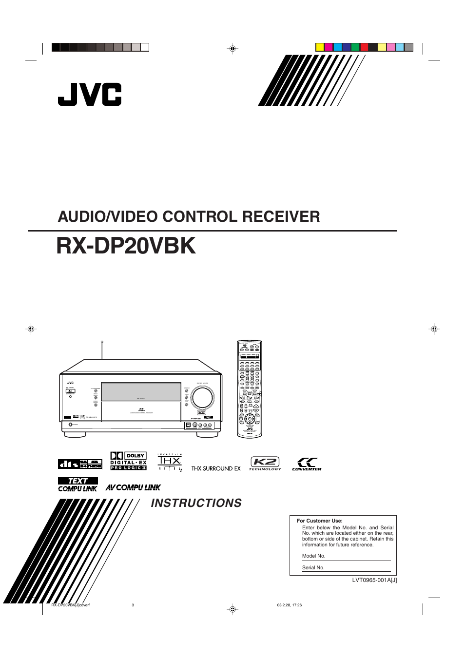 JVC RX-DP20VBKC User Manual | 90 pages